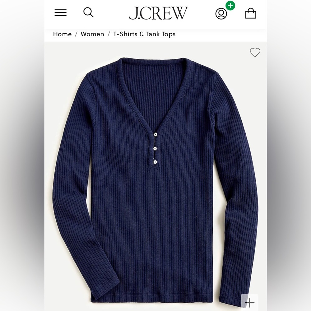 J Crew Ribbed Henley Shirt